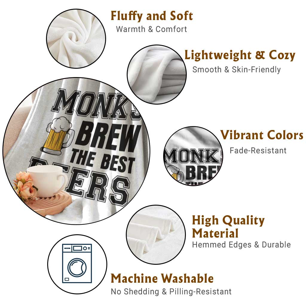 Monks Brew The Best Beers Throw Blanket Funny Craft Beer Brewer TS12 Print Your Wear