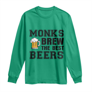 Monks Brew The Best Beers Long Sleeve Shirt Funny Craft Beer Brewer TS12 Irish Green Print Your Wear