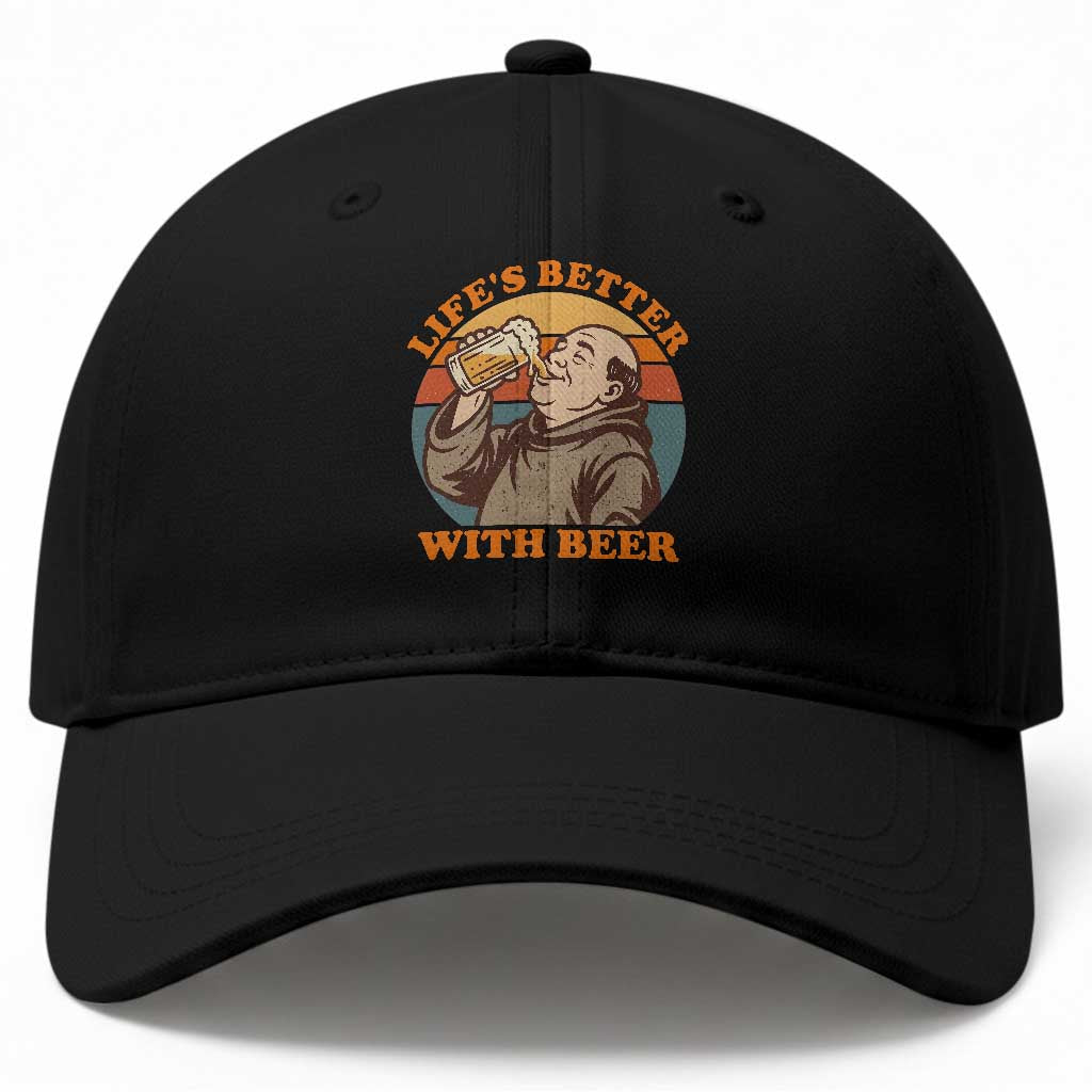 Funny Craft Beer Drinker Monks Baseball Cap Lifes Better With Beer TS12 Print Your Wear
