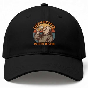Funny Craft Beer Drinker Monks Baseball Cap Lifes Better With Beer TS12 Print Your Wear