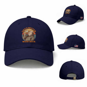 Funny Craft Beer Drinker Monks Baseball Cap Lifes Better With Beer TS12 Baseball Cap Universal Fit Dark Blue Print Your Wear