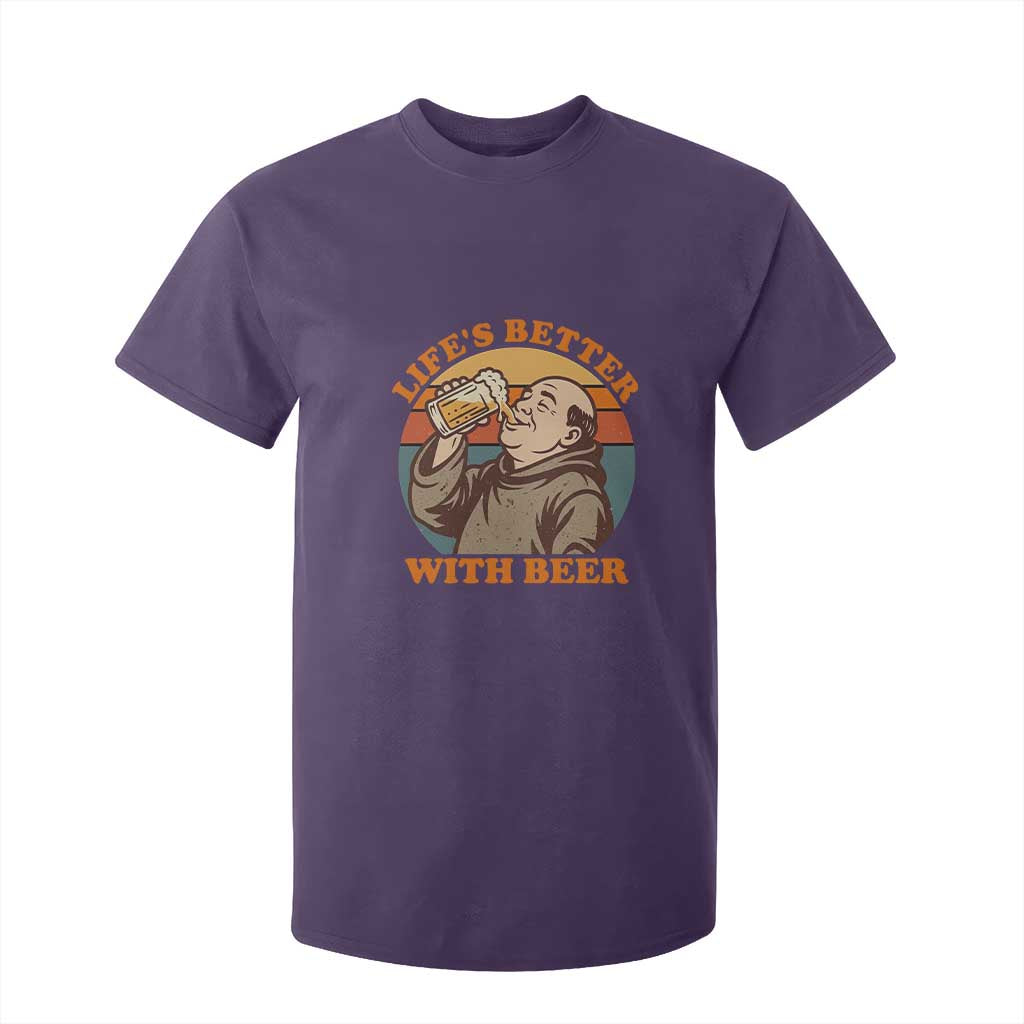 Funny Craft Beer Drinker Monks T Shirt For Kid Lifes Better With Beer TS12 Purple Print Your Wear