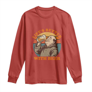 Funny Craft Beer Drinker Monks Long Sleeve Shirt Lifes Better With Beer TS12 Red Print Your Wear