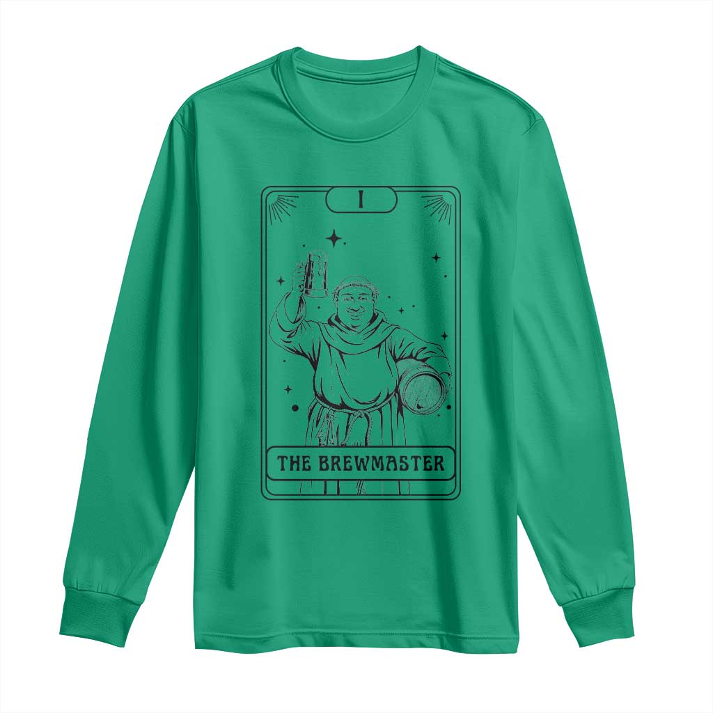 The Brewmaster Tarot Card Long Sleeve Shirt Vintage Craft Beer Monk Brewery Art TS12 Irish Green Print Your Wear