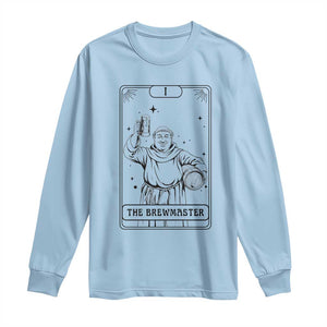 The Brewmaster Tarot Card Long Sleeve Shirt Vintage Craft Beer Monk Brewery Art TS12 Light Blue Print Your Wear