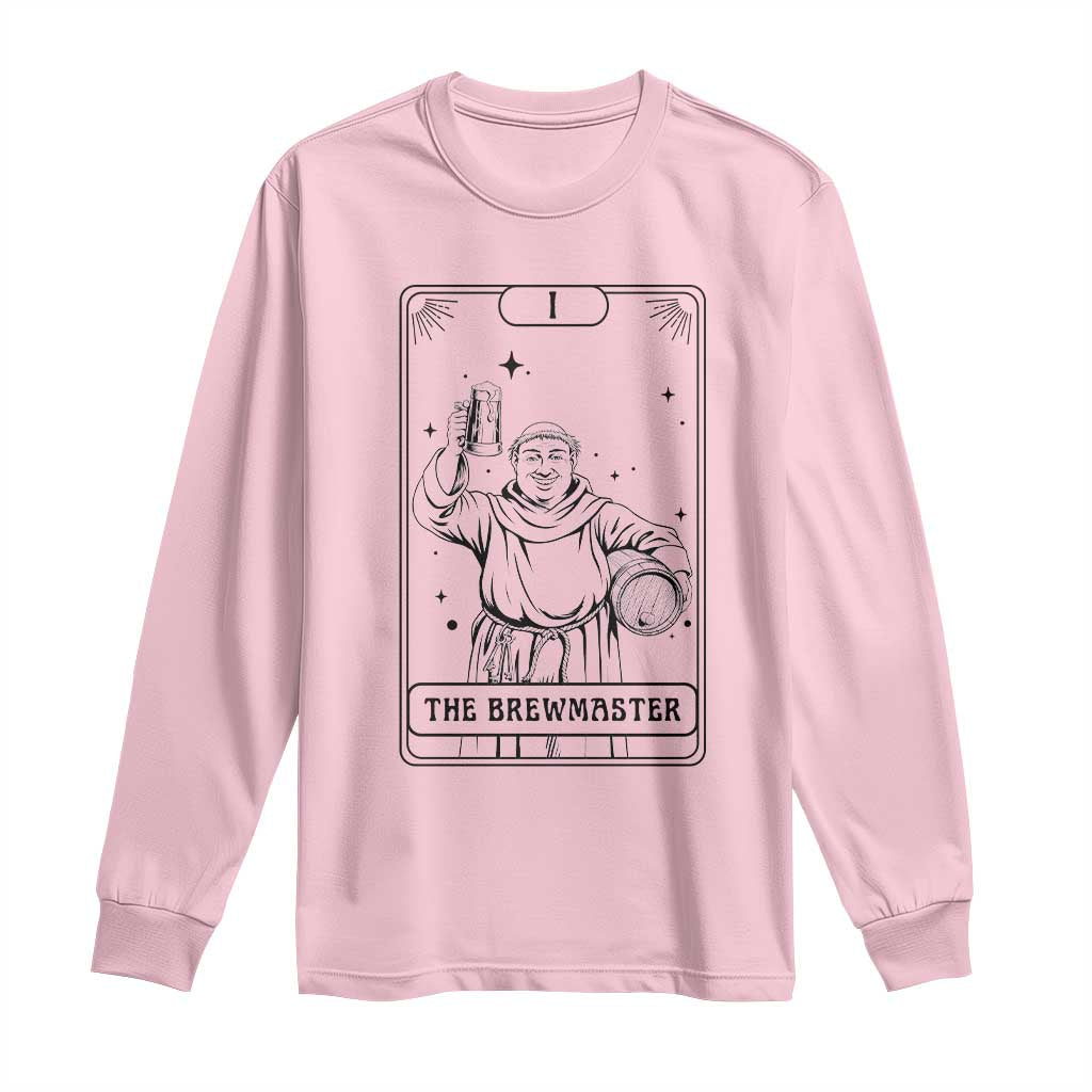 The Brewmaster Tarot Card Long Sleeve Shirt Vintage Craft Beer Monk Brewery Art TS12 Light Pink Print Your Wear