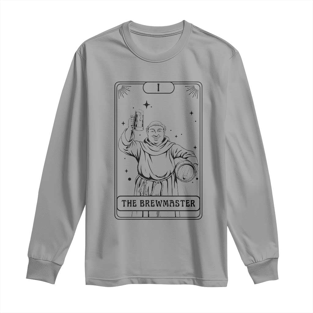 The Brewmaster Tarot Card Long Sleeve Shirt Vintage Craft Beer Monk Brewery Art TS12 Sport Gray Print Your Wear