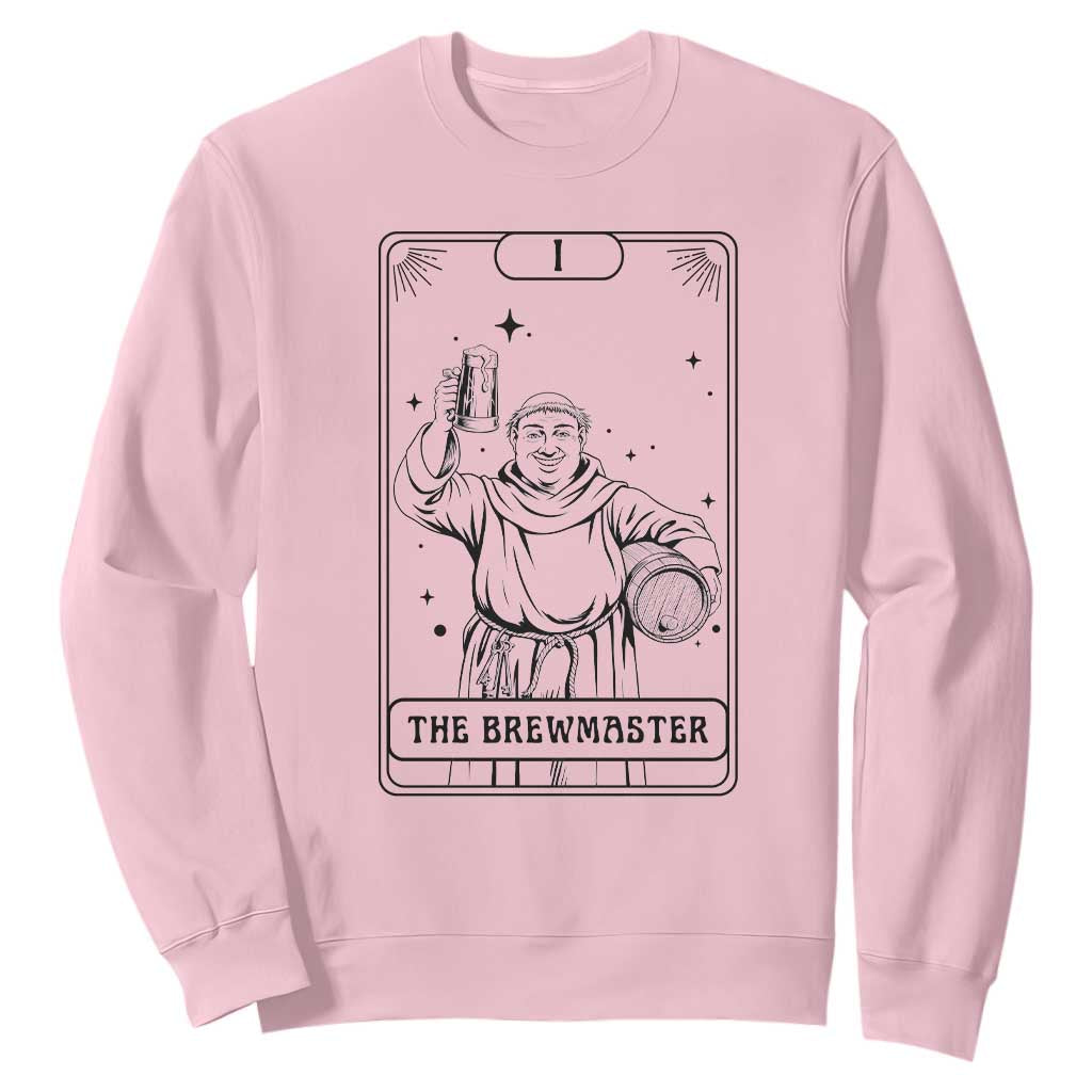 The Brewmaster Tarot Card Sweatshirt Vintage Craft Beer Monk Brewery Art TS12 Light Pink Print Your Wear
