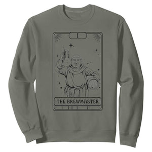 The Brewmaster Tarot Card Sweatshirt Vintage Craft Beer Monk Brewery Art TS12 Military Green Print Your Wear