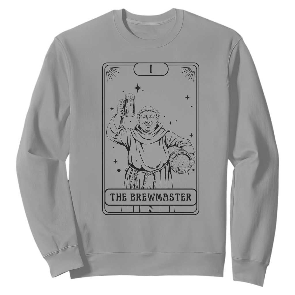 The Brewmaster Tarot Card Sweatshirt Vintage Craft Beer Monk Brewery Art TS12 Sport Gray Print Your Wear