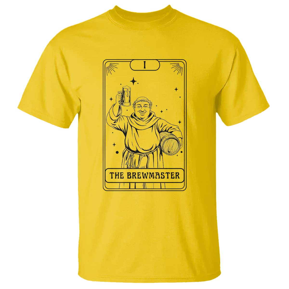 The Brewmaster Tarot Card T Shirt Vintage Craft Beer Monk Brewery Art TS12 Daisy Print Your Wear