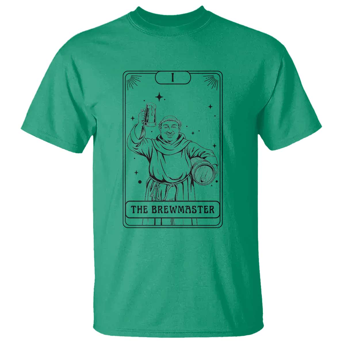 The Brewmaster Tarot Card T Shirt Vintage Craft Beer Monk Brewery Art TS12 Irish Green Print Your Wear