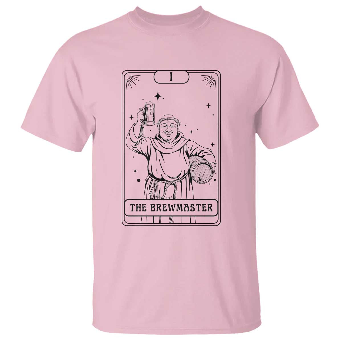 The Brewmaster Tarot Card T Shirt Vintage Craft Beer Monk Brewery Art TS12 Light Pink Print Your Wear
