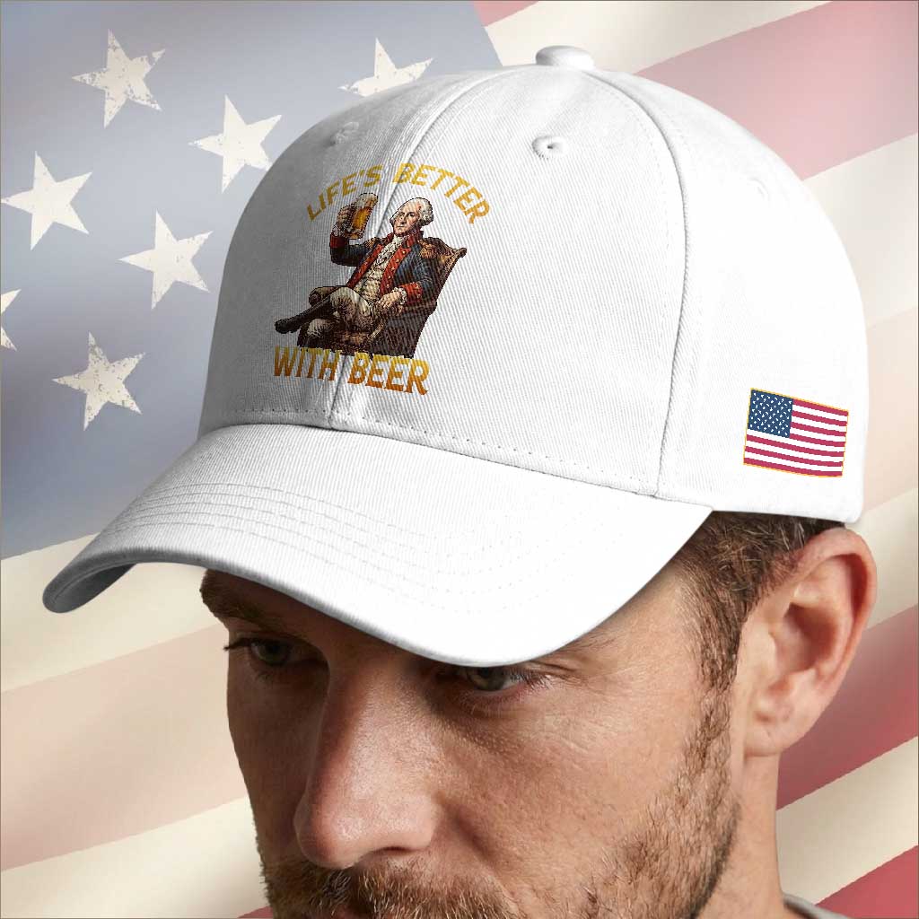 George Washington Lifes Better With Beer Baseball Cap Funny Founding Father Beer Lover TS12 Print Your Wear