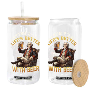 George Washington Lifes Better With Beer Glass Can Funny Founding Father Beer Lover TS12 Print Your Wear