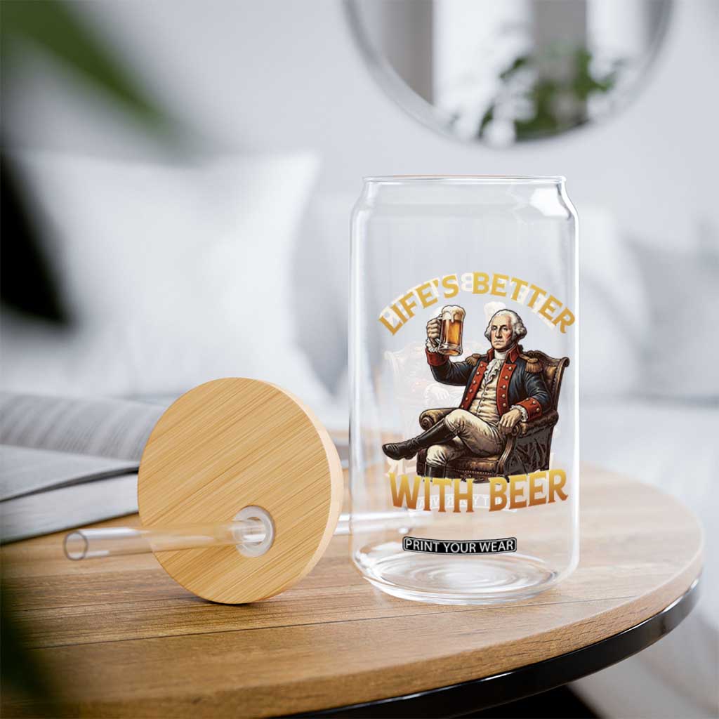 George Washington Lifes Better With Beer Glass Can Funny Founding Father Beer Lover TS12 Print Your Wear