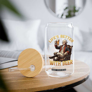 George Washington Lifes Better With Beer Glass Can Funny Founding Father Beer Lover TS12 Print Your Wear