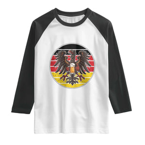 German Eagle Beer Lover Raglan Shirt Vintage Bavarian Oktoberfest Beer TS12 White Black Print Your Wear