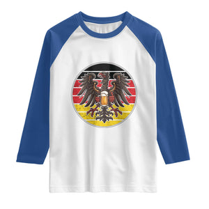 German Eagle Beer Lover Raglan Shirt Vintage Bavarian Oktoberfest Beer TS12 White Royal Print Your Wear