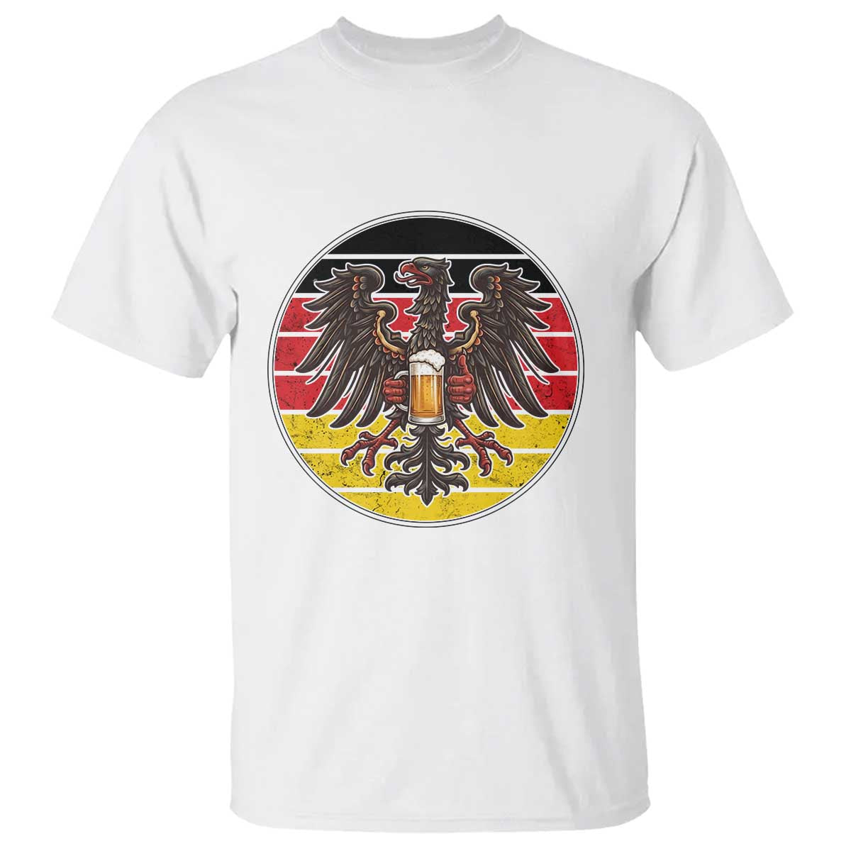 German Eagle Beer Lover T Shirt Vintage Bavarian Oktoberfest Beer TS12 White Print Your Wear