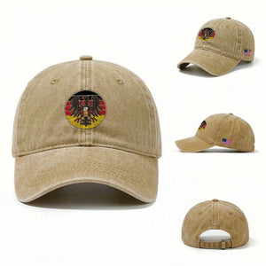 German Eagle Beer Lover Washed Cotton Baseball Cap Vintage Bavarian Oktoberfest Beer TS12 Washed Cap Universal Fit Khaki Print Your Wear
