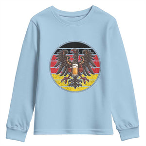 German Eagle Beer Lover Youth Sweatshirt Vintage Bavarian Oktoberfest Beer TS12 Light Blue Print Your Wear
