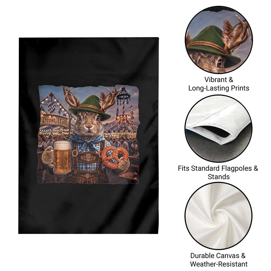 Prost Yall Wolpertinger Oktoberfest Bavarian Folklore Garden Flag TS12 Print Your Wear