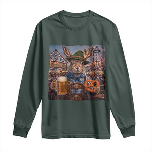 Prost Yall Wolpertinger Oktoberfest Bavarian Folklore Long Sleeve Shirt TS12 Dark Forest Green Print Your Wear