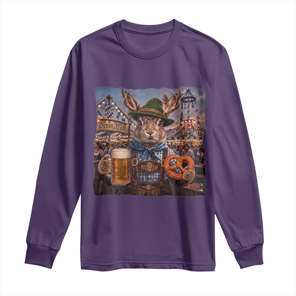Prost Yall Wolpertinger Oktoberfest Bavarian Folklore Long Sleeve Shirt TS12 Purple Print Your Wear