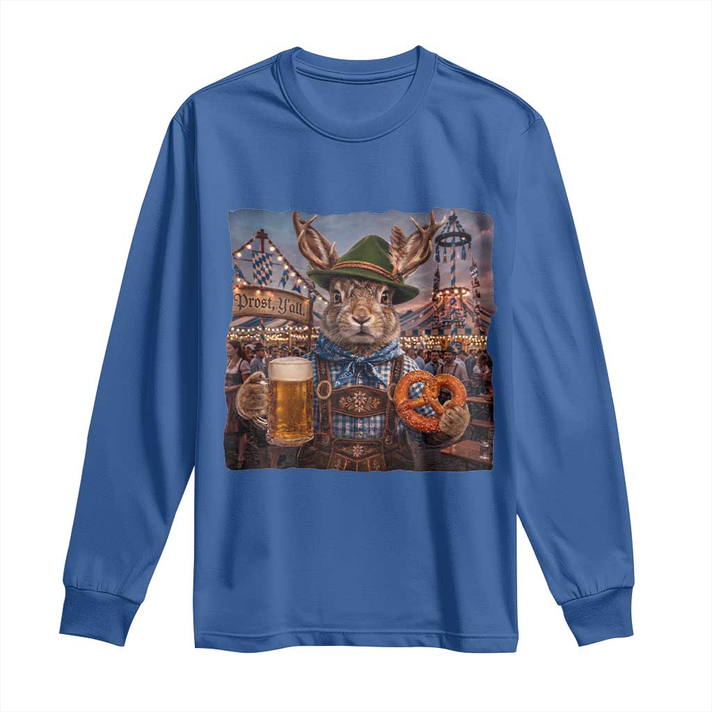 Prost Yall Wolpertinger Oktoberfest Bavarian Folklore Long Sleeve Shirt TS12 Royal Blue Print Your Wear