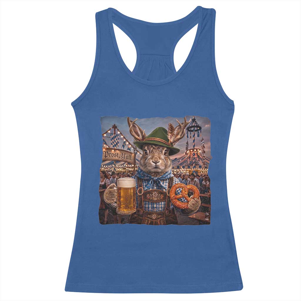 Prost Yall Wolpertinger Oktoberfest Bavarian Folklore Racerback Tank Top TS12 Royal Blue Print Your Wear