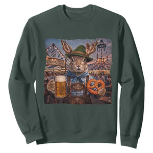 Prost Yall Wolpertinger Oktoberfest Bavarian Folklore Sweatshirt TS12 Dark Forest Green Print Your Wear