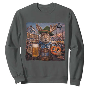 Prost Yall Wolpertinger Oktoberfest Bavarian Folklore Sweatshirt TS12 Dark Heather Print Your Wear