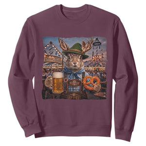 Prost Yall Wolpertinger Oktoberfest Bavarian Folklore Sweatshirt TS12 Maroon Print Your Wear