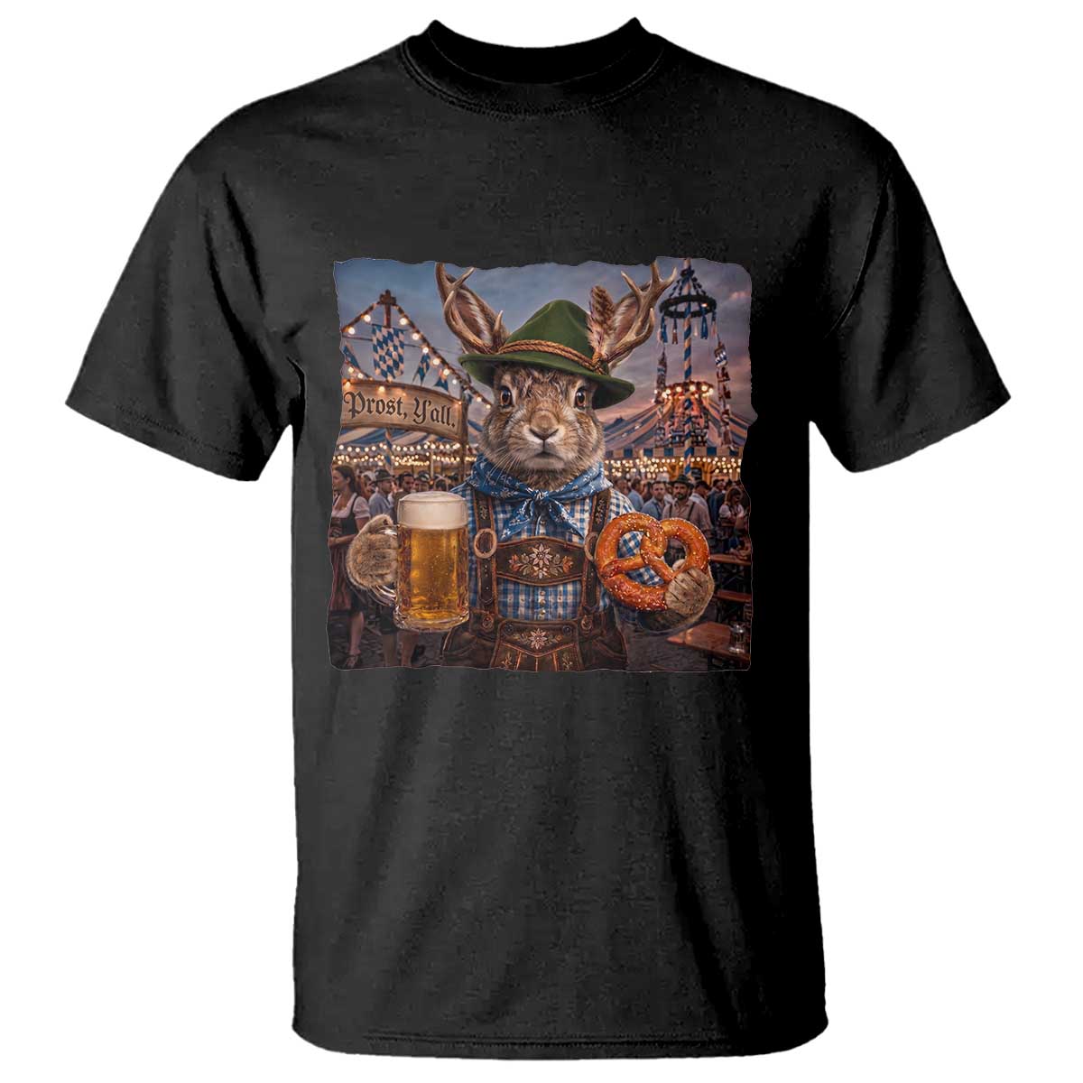 Prost Yall Wolpertinger Oktoberfest Bavarian Folklore T Shirt TS12 Black Print Your Wear