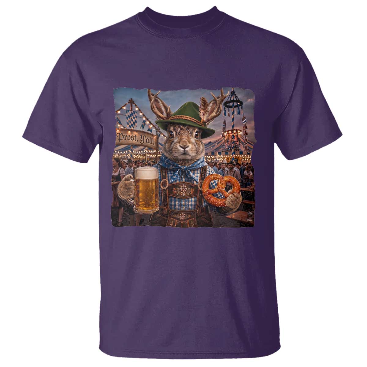 Prost Yall Wolpertinger Oktoberfest Bavarian Folklore T Shirt TS12 Purple Print Your Wear