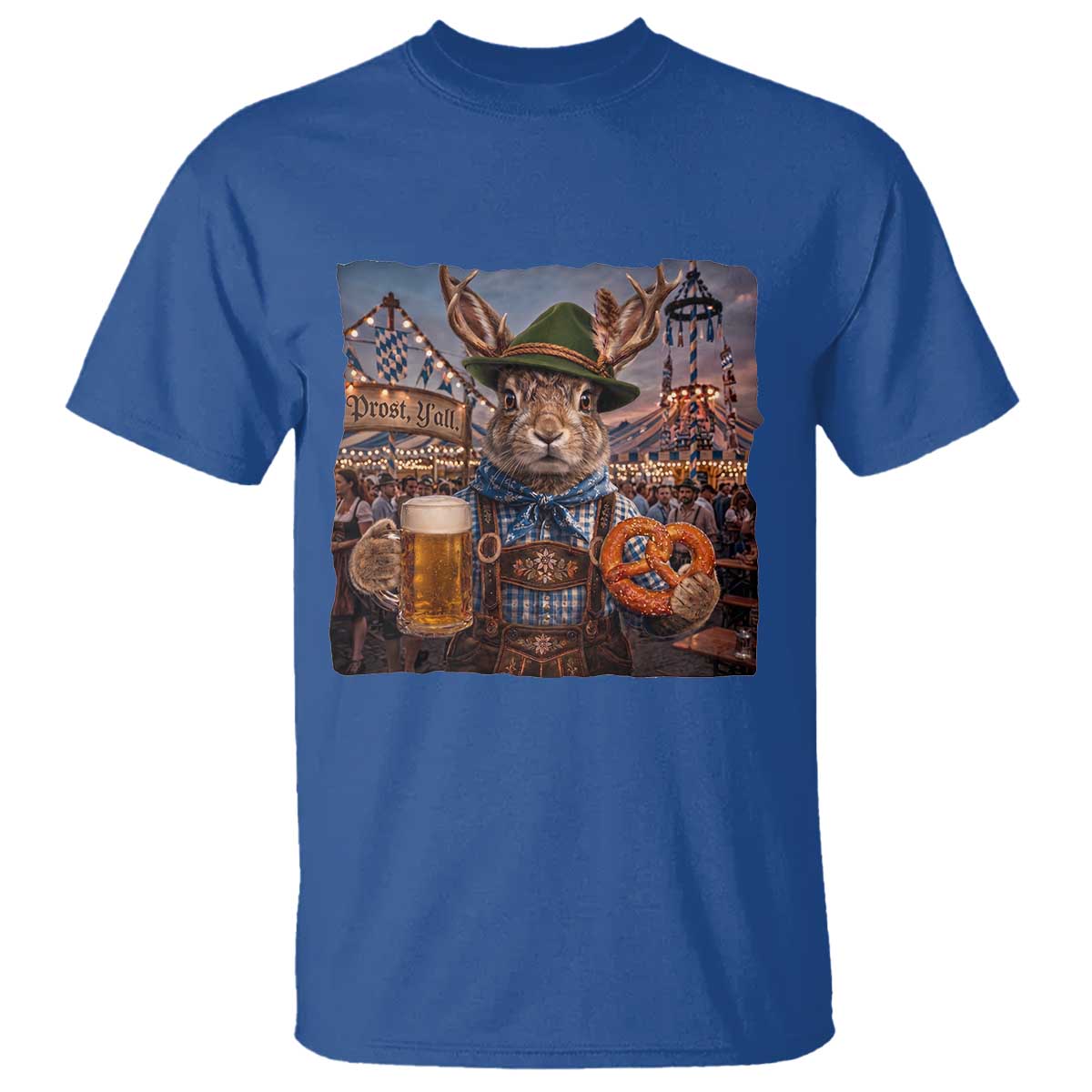 Prost Yall Wolpertinger Oktoberfest Bavarian Folklore T Shirt TS12 Royal Blue Print Your Wear