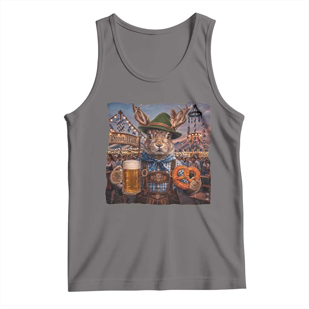 Prost Yall Wolpertinger Oktoberfest Bavarian Folklore Tank Top TS12 Deep Heather Print Your Wear
