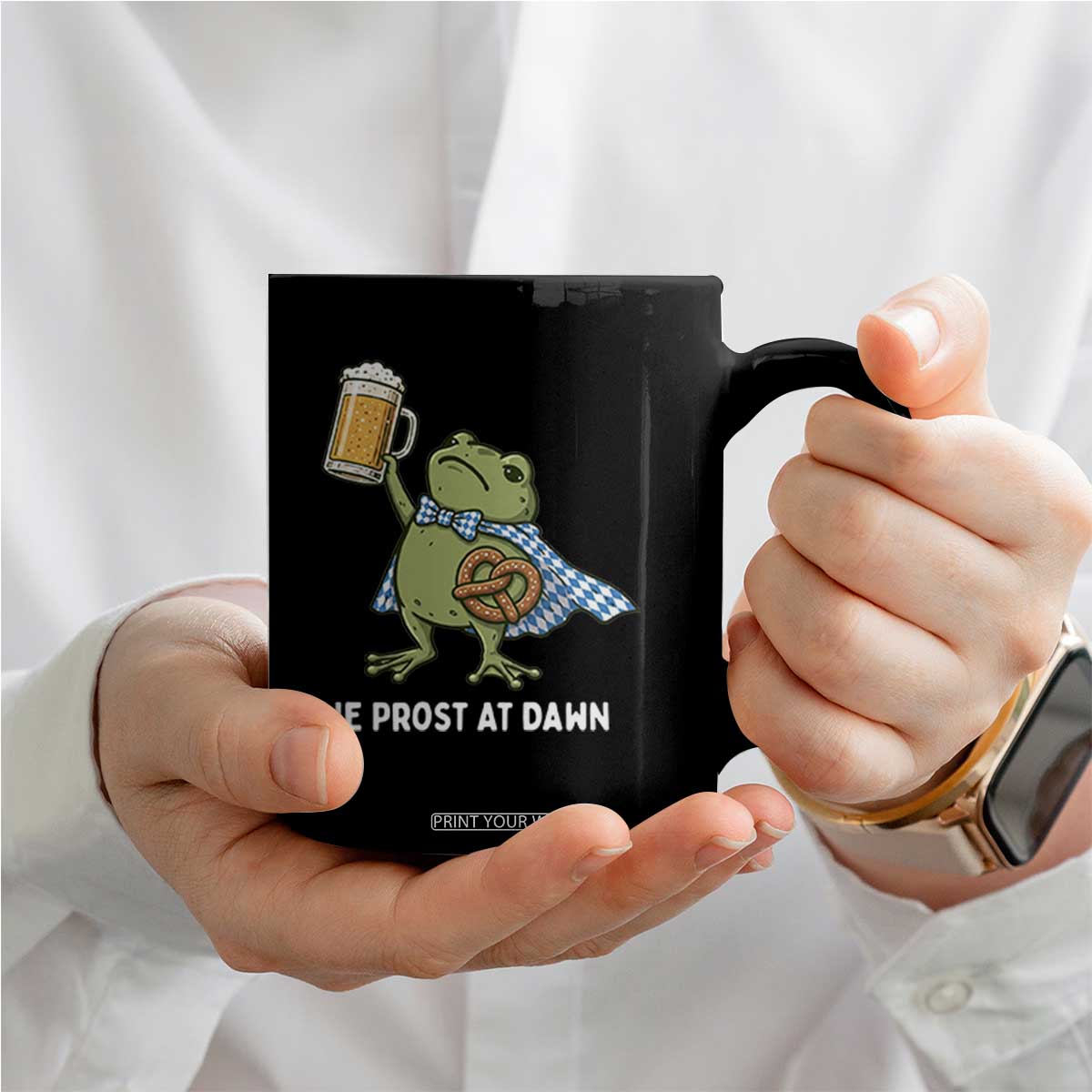 Funny Frog Oktoberfest Bavarian Beer Lover Coffee Mug We Prost At Dawn TS12 Print Your Wear