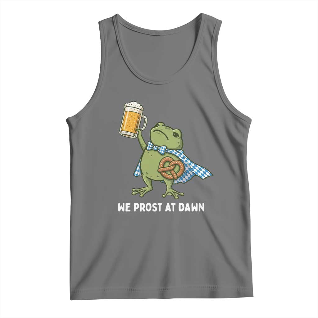 Funny Frog Oktoberfest Bavarian Beer Lover Tank Top We Prost At Dawn TS12 Black Heather Print Your Wear