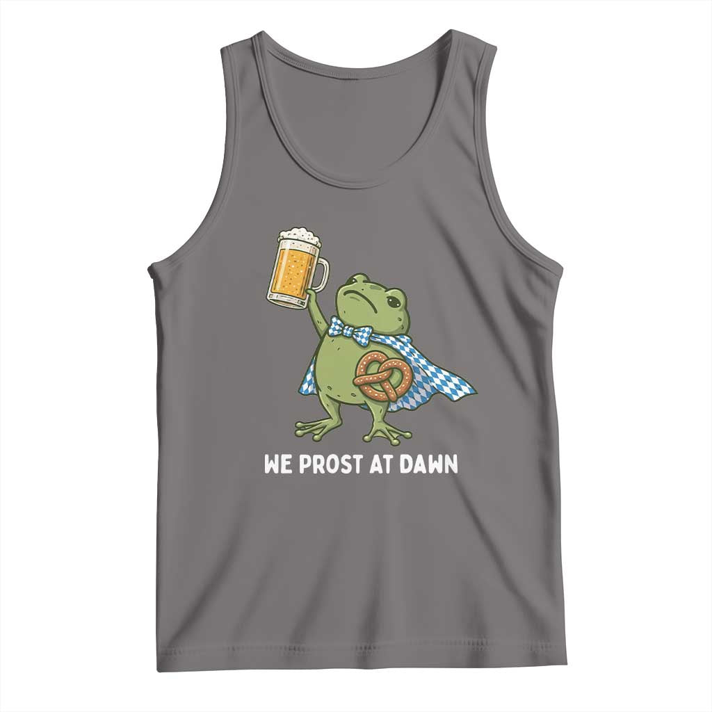 Funny Frog Oktoberfest Bavarian Beer Lover Tank Top We Prost At Dawn TS12 Deep Heather Print Your Wear