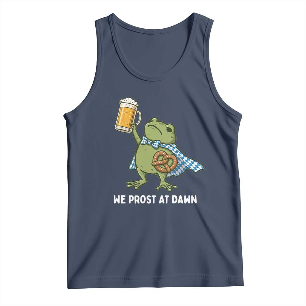 Funny Frog Oktoberfest Bavarian Beer Lover Tank Top We Prost At Dawn TS12 Navy Print Your Wear