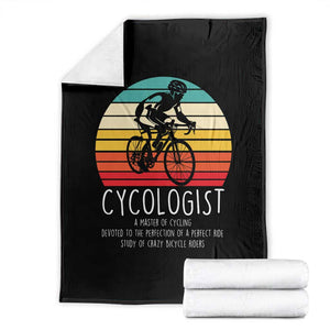 Cycologist Definition Throw Blanket Vintage Bicycle Rider Cycling Gift TS12 Black Print Your Wear