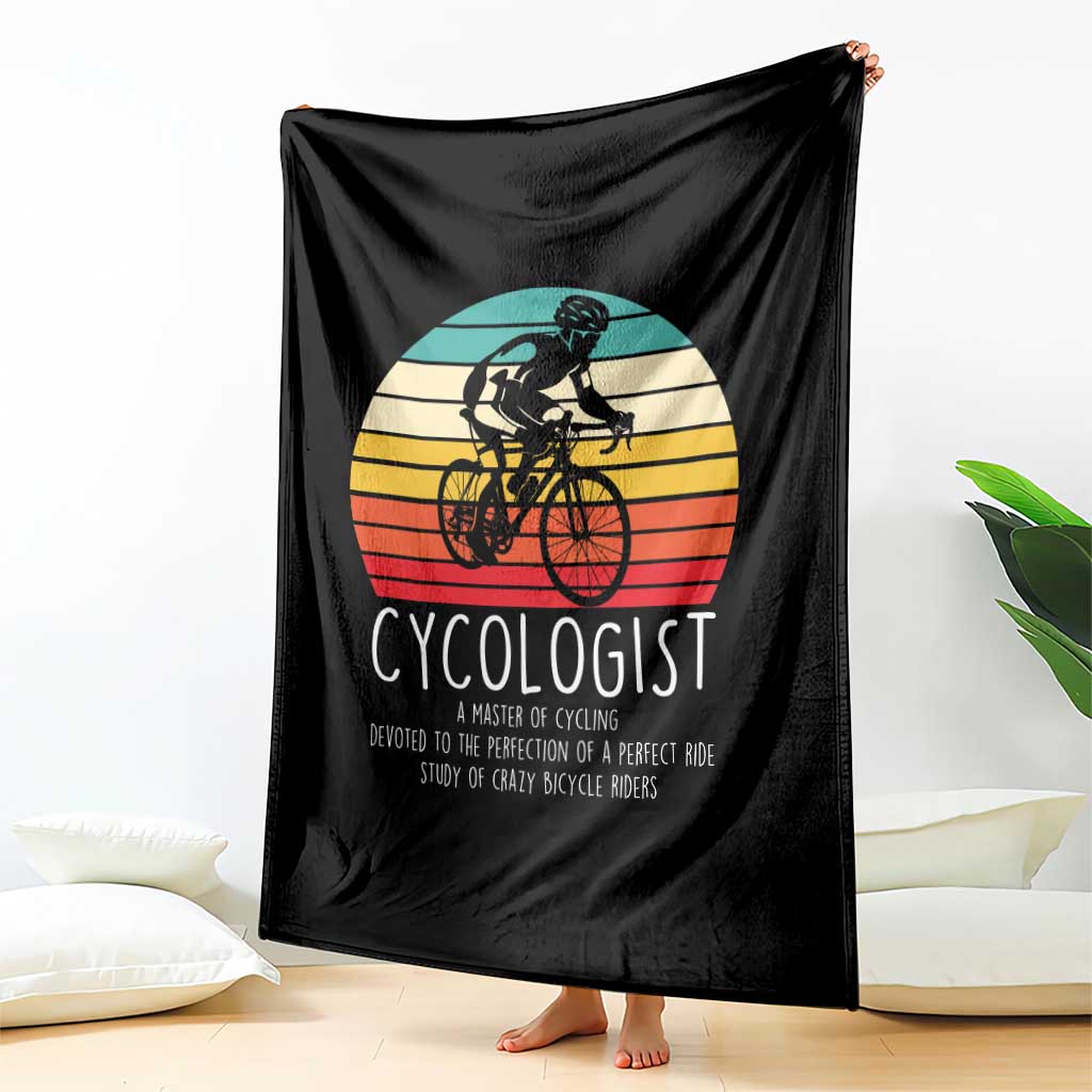 Cycologist Definition Throw Blanket Vintage Bicycle Rider Cycling Gift TS12 Print Your Wear