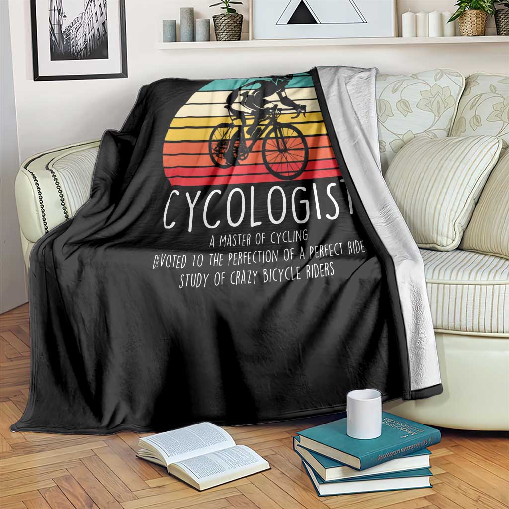 Cycologist Definition Throw Blanket Vintage Bicycle Rider Cycling Gift TS12 Print Your Wear