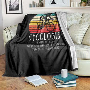 Cycologist Definition Throw Blanket Vintage Bicycle Rider Cycling Gift TS12 Print Your Wear