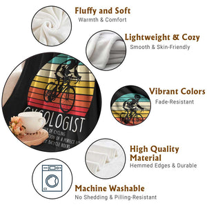 Cycologist Definition Throw Blanket Vintage Bicycle Rider Cycling Gift TS12 Print Your Wear