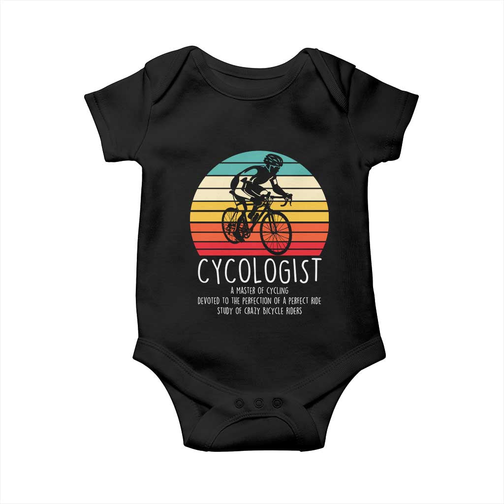 Cycologist Definition Baby Onesie Vintage Bicycle Rider Cycling Gift TS12 Black Print Your Wear