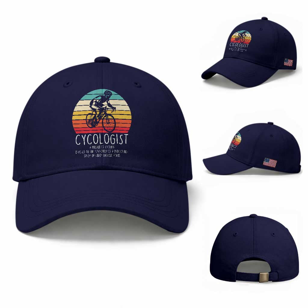 Cycologist Definition Baseball Cap Vintage Bicycle Rider Cycling Gift TS12 Baseball Cap Universal Fit Dark Blue Print Your Wear