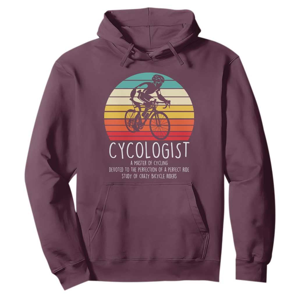 Cycologist Definition Hoodie Vintage Bicycle Rider Cycling Gift TS12 Maroon Print Your Wear